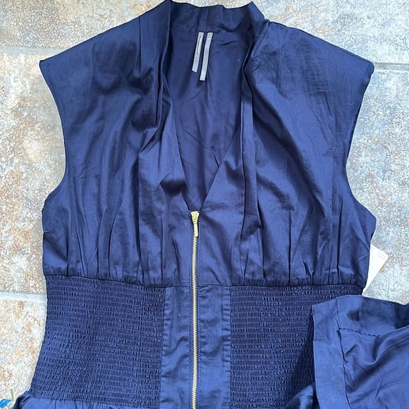 Anthropologie The Tommie Cap-Sleeve Smocked Front-Zip Shirt Dress Size L… - Picture 11 of 11